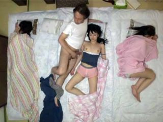 Nippon teens' naughty threesome with XXX-loving stepdad revealed in Tokyo JAV porn