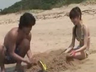 Fucking Sweet Japan Girl on the Beach with Stepbrother